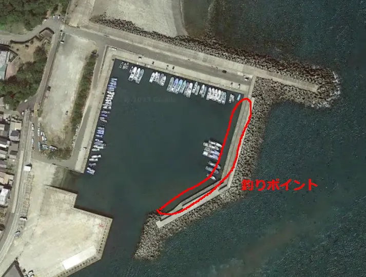 鵜殿港釣りポイント航空写真