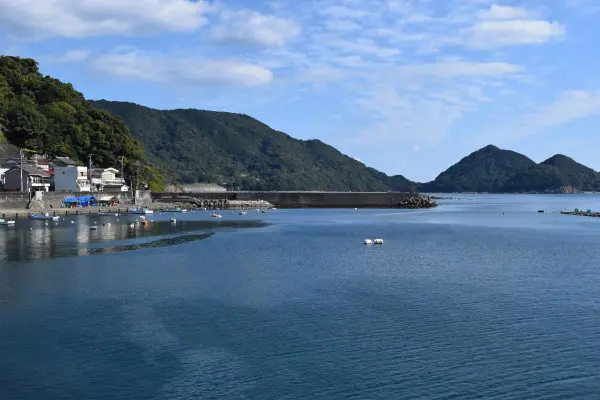 二木島湾外側の堤防