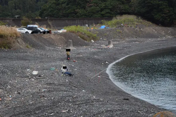 海野漁港の砂浜