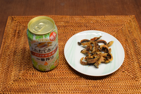 うつぼ揚げ煮とビール