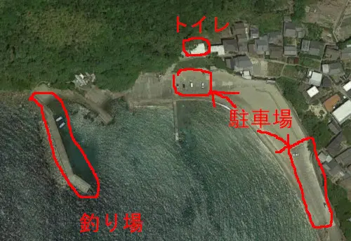 産湯漁港の航空写真