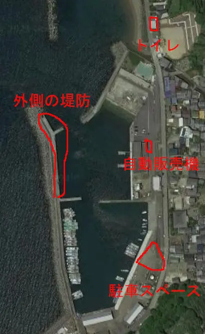 栖原漁港の航空写真