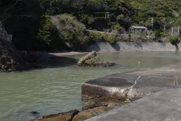 南張浜堤防横の小川