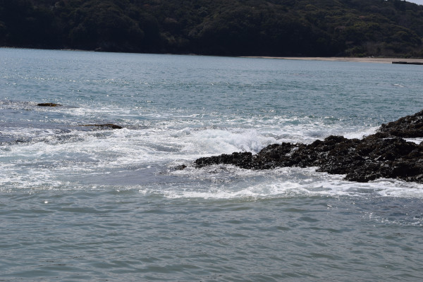 南張浜向かいの岩場