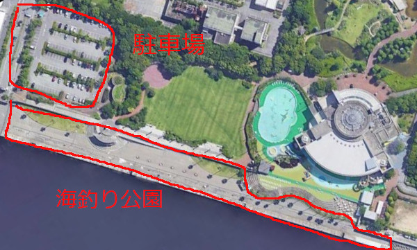 鳴尾浜海釣り公園の航空写真