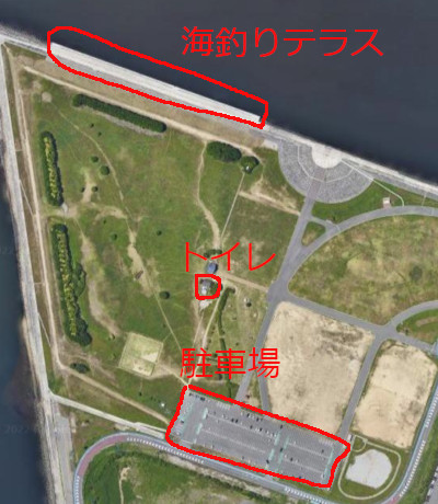 堺浜海とのふれあい広場の航空写真